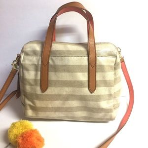 Fossil Weekender II Large Traveler Handbag Neutral NWT